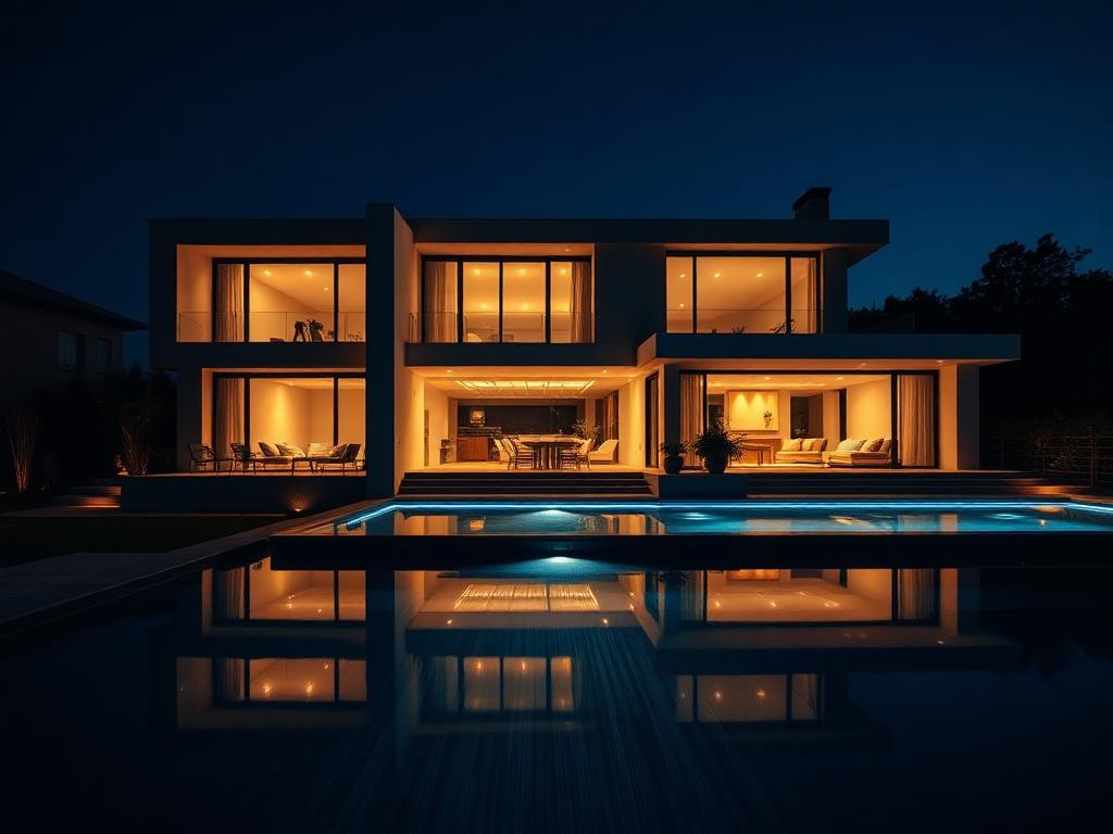 Área gourmet e piscina aquecida da casa em Alphaville. Propr